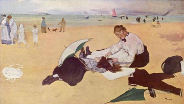  Edgar Art Painting - Edgar Degas beach